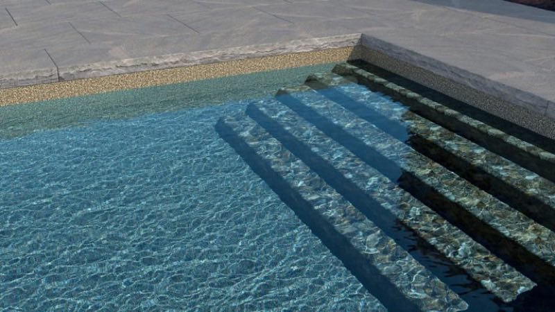 New pool steps and pebble finish in Holmdel